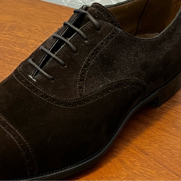 NWOT: Ralph Lauren Purple Label Edward Green Brown Suede Cap Toe Oxfords Sz 12.5 - Picture 3 of 15